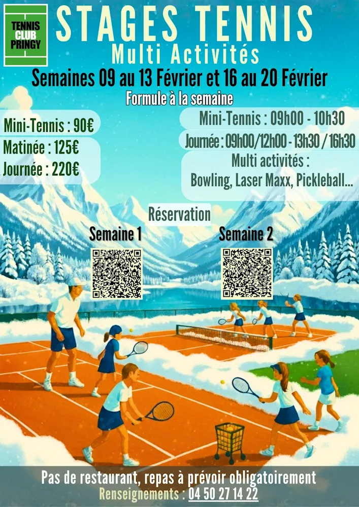 stages enfants tennis vacances février Pringy Annecy